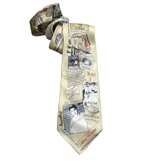 New York Yankees Joe DiMaggio Hand Made Silk Tie - Picture 1 of 8